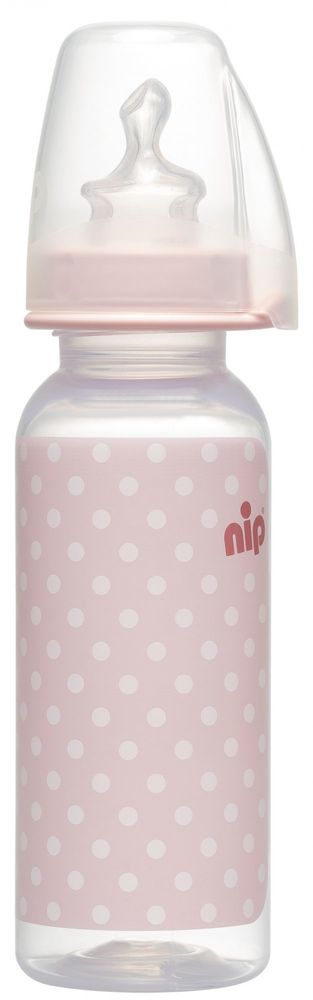NIP PP fľaša Trendy s klasickým hrdlom, 260 ml, dievča, silikón cumlík S